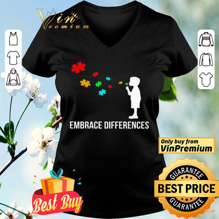 Autism Awareness Boy Embrace Differences shirt