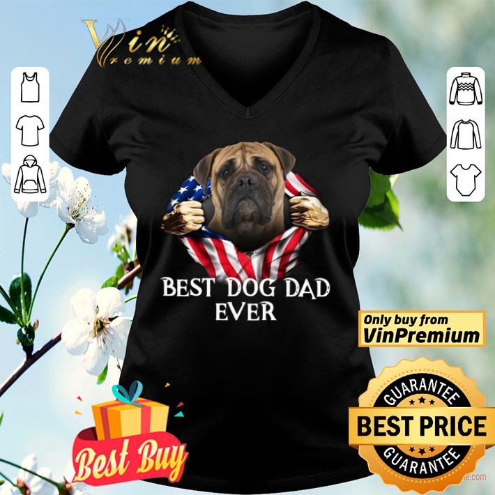 Blood Inside Me Bullmastiff Dog American Flag Best Dog Dad Ever shirt