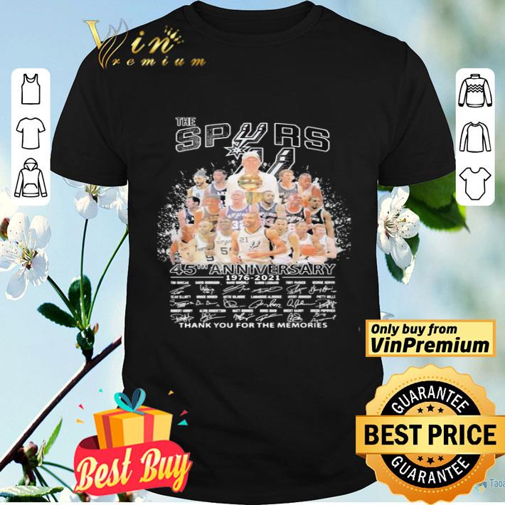 The san antonio spurs 45th anniversary 1976 2021 thank you for the memories signatures shirt