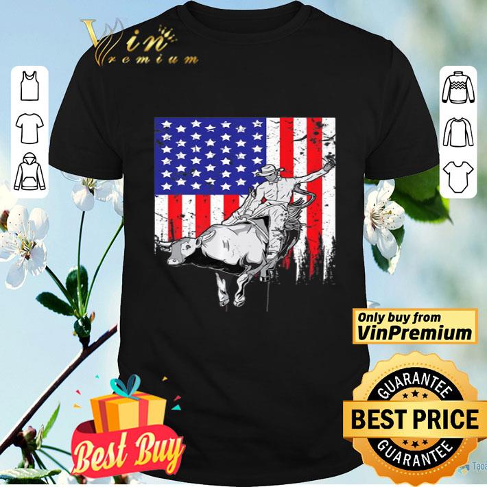 American Flag Bucking Bull Riding Patriotic Rodeo Rider shirt