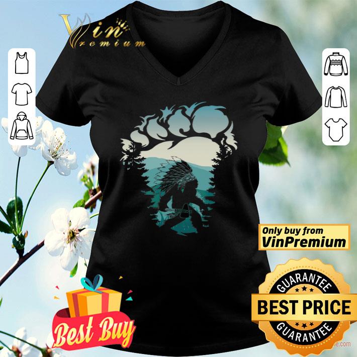 Bigfoot American Native In Footprint shirt