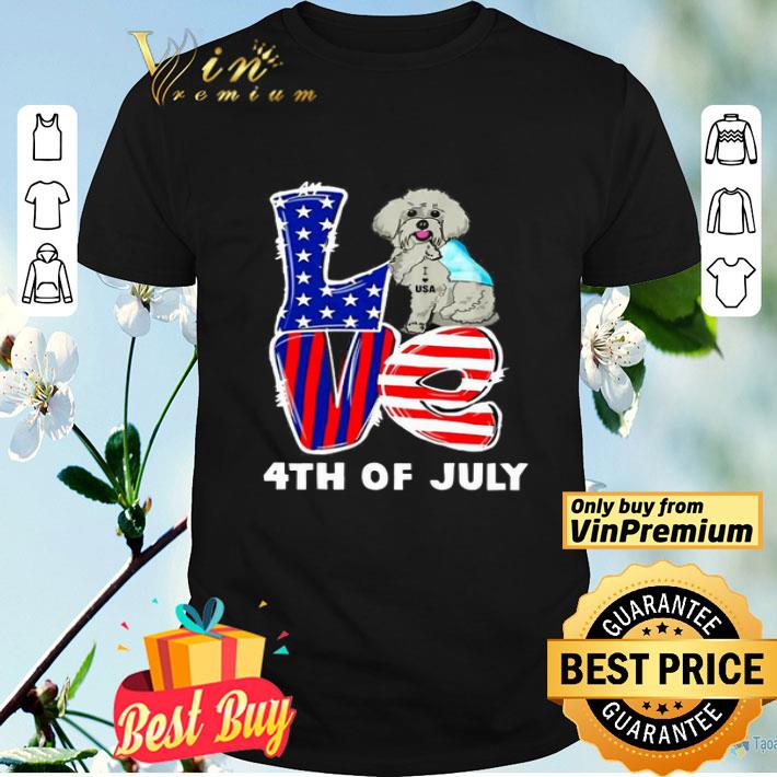 Maltese Dog Tattoo I Love USA 4th Of July shirt