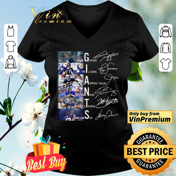 Giants Frank Figgord Phil Simms Lawrence Taylor Eli Manning Michael Strahan Harry Carson shirt