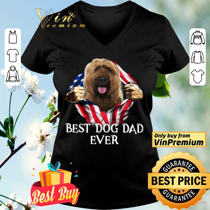 Blood Inside Me Briard Dog American Flag Best Dog Dad Ever shirt