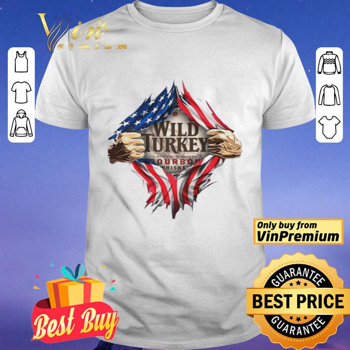 Blood insides me Wild Turkey Kentucky Straight Bourbon Whiskey American flag shirt