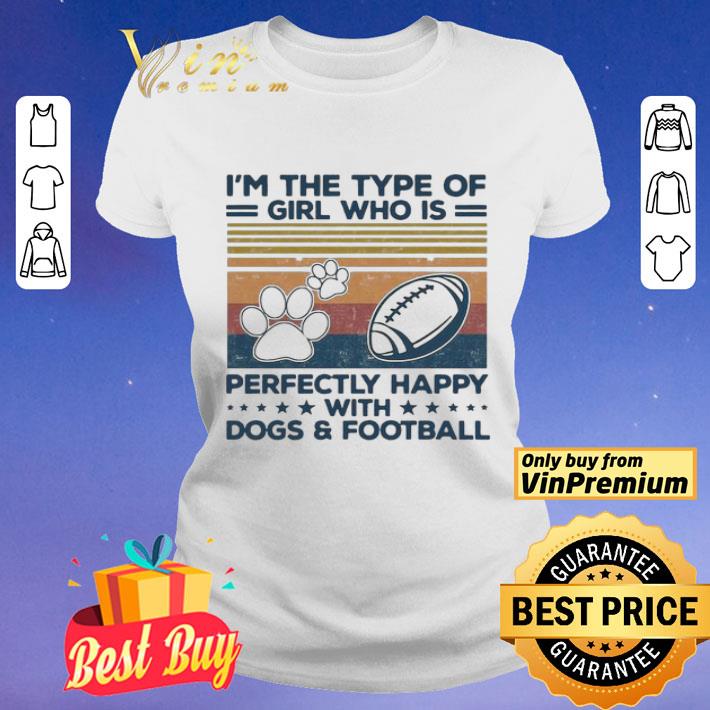 I’m the type of girl who is perfectly happy with dogs and football paw rugby vintage shirt