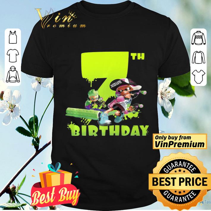 Splatoon Inkling 7Th Birthday Green Splatter Portrait shirt