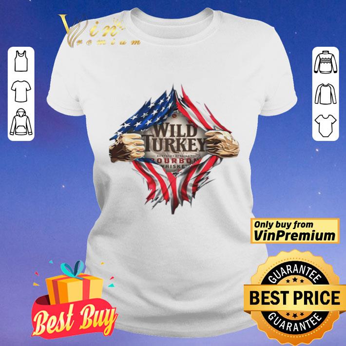 Blood insides me Wild Turkey Kentucky Straight Bourbon Whiskey American flag shirt