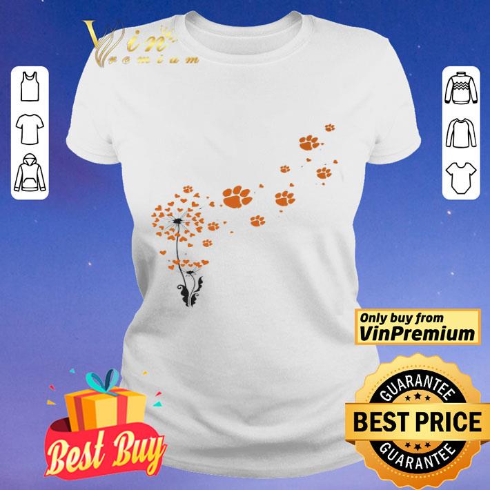 Dandelion flower clemson tigers football hearts shirt