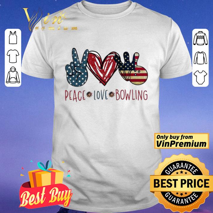 Peace love Bowling American flag shirt