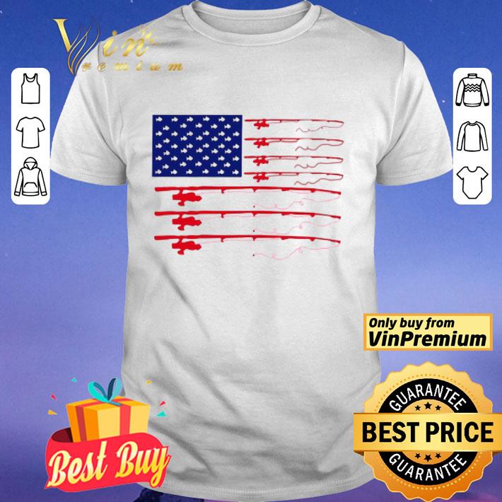 American flag with Fishing Rods shirt