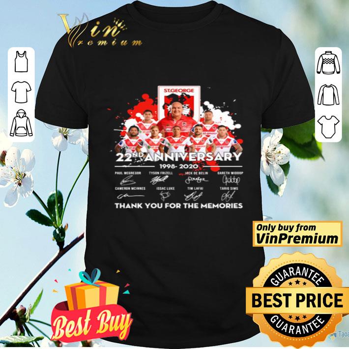 St.George 22nd anniversary 1998 2020 signature thank you for the memories shirt