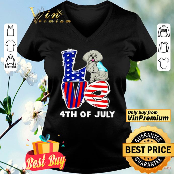 Maltese Dog Tattoo I Love USA 4th Of July shirt
