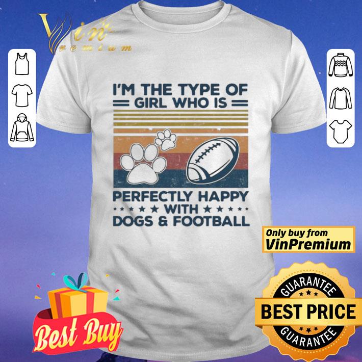 I’m the type of girl who is perfectly happy with dogs and football paw rugby vintage shirt