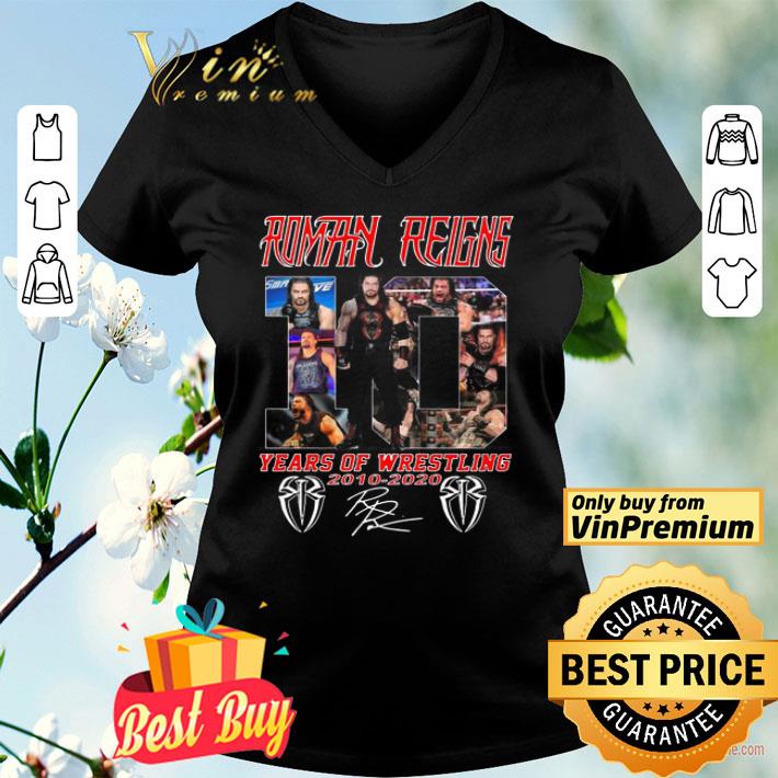 Roman Reigns 10 Years Of Wrestling 2010 2020 Signatures shirt