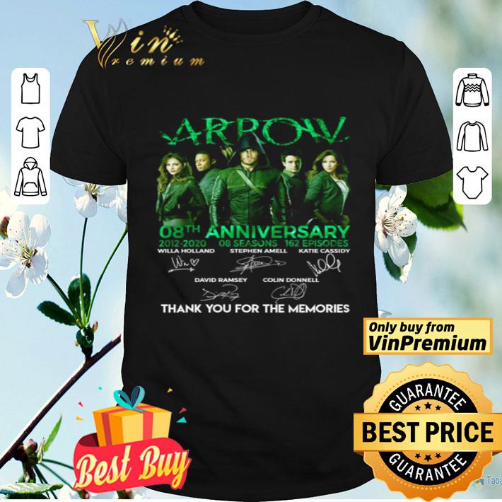 Arrow 8th anniversary 2012 2020 thank you for the memories shirt