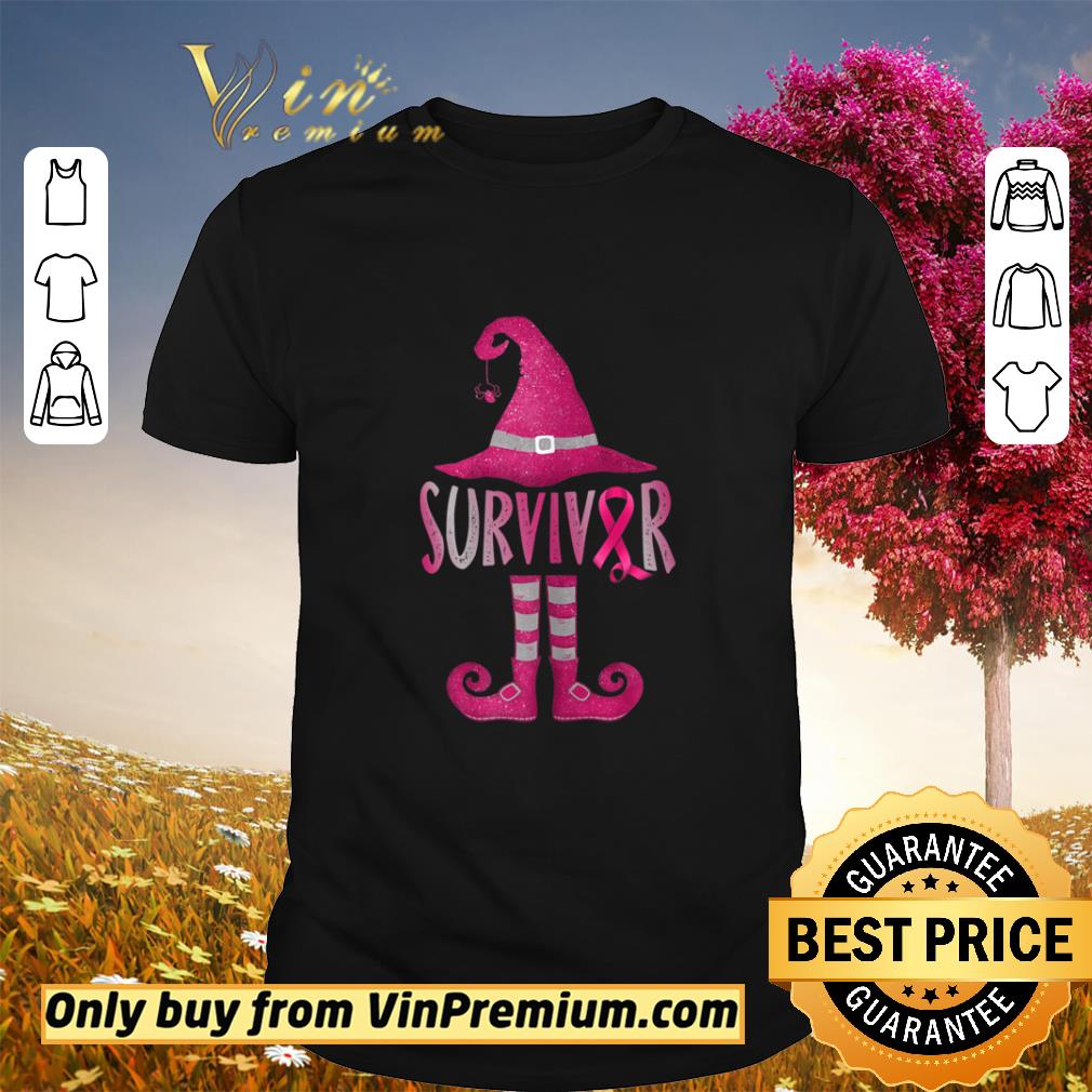 Top Womens Breast Cancer Survivor Funny Witch Halloween Costume shirt