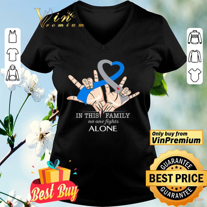 Hand Breast Cancer Awareness Heart In This Family No One Fights Alone shirt