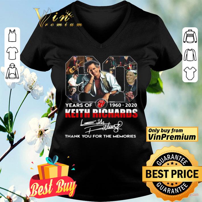 80 Years Of 1960 2020 The Rolling Stones Keith Richard Thank You For The Memories Signatures shirt