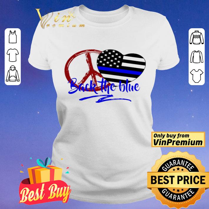 Back The Blue America Love Heart Independence Day shirt