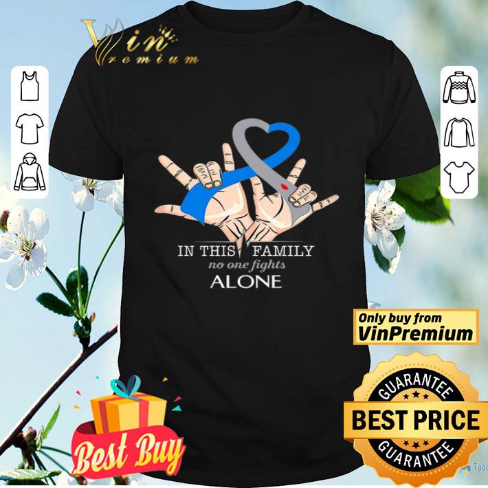 Hand Breast Cancer Awareness Heart In This Family No One Fights Alone shirt