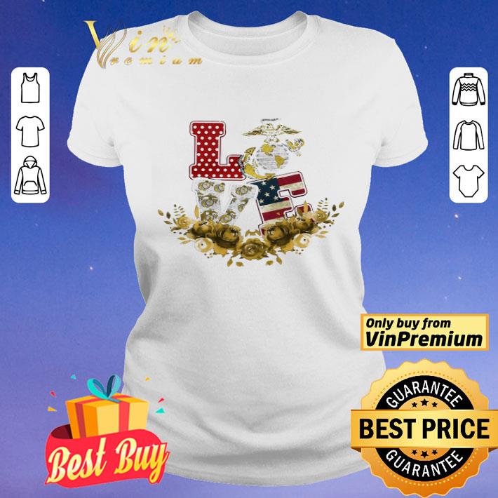Love US Marine flowers shirt