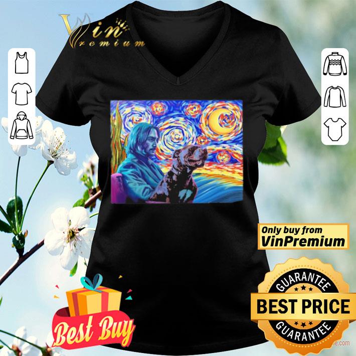 John wick and dog starry night shirt