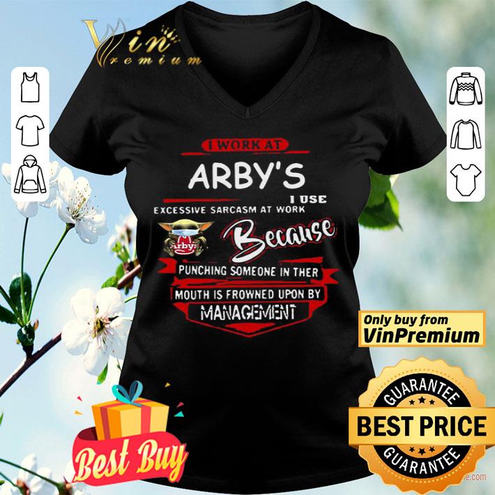 Baby Yoda Face Mask Arby’s Instacart I Work At Arby’s shirt