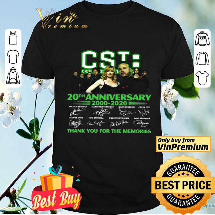 Csi Crime Science Technology 20th Anniversary 2000 2020 Thank You For The Memories Signatures shirt