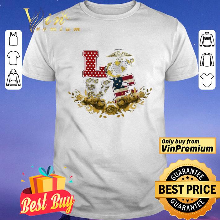 Love US Marine flowers shirt