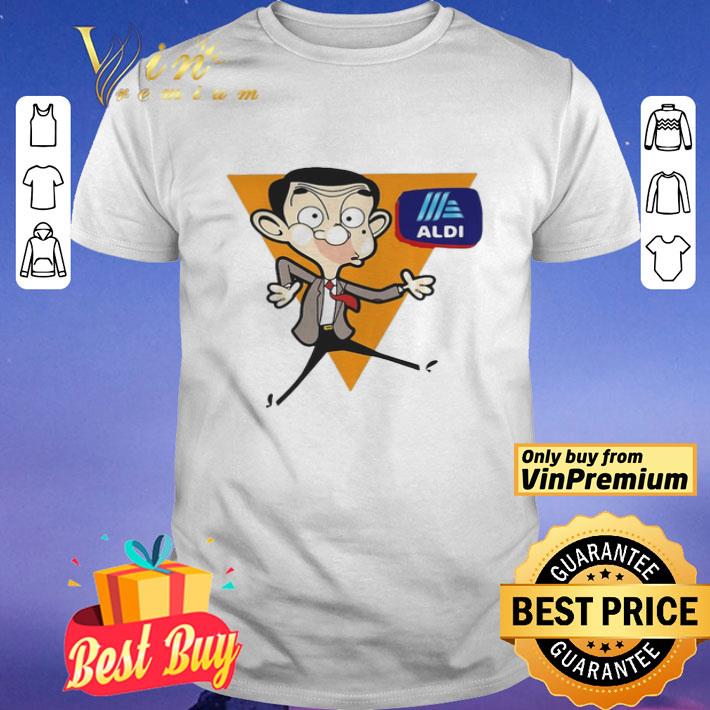 Mr Bean cartoon aldi logo shirt