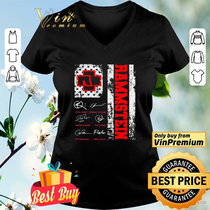 Rammstein Members Signatures American Flag 4th Of July shirt