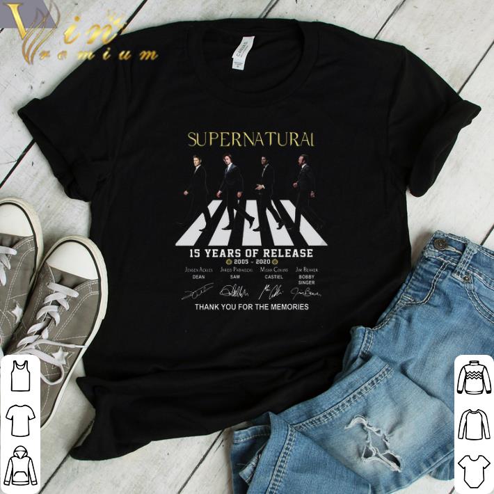 Awesome Supernatural 15 years Of Release 2005 2020 Signature Thank You For The Memories shirt
