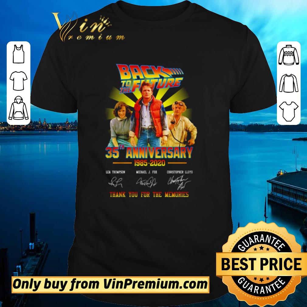 Original Back to the future 35th anniversary 1985 2020 signatures thank you for the memories shirt
