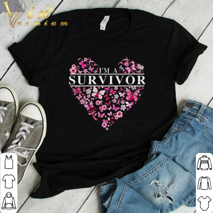 Funny I'm A Survivor Heart Breast Cancer Awareness shirt
