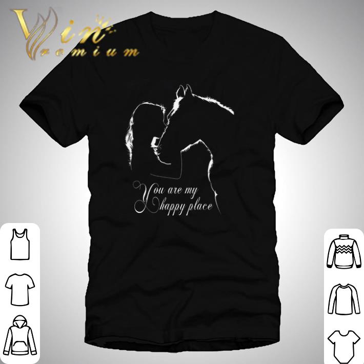 Funny Girls Kissing Horse You Are My Happy Place shirt