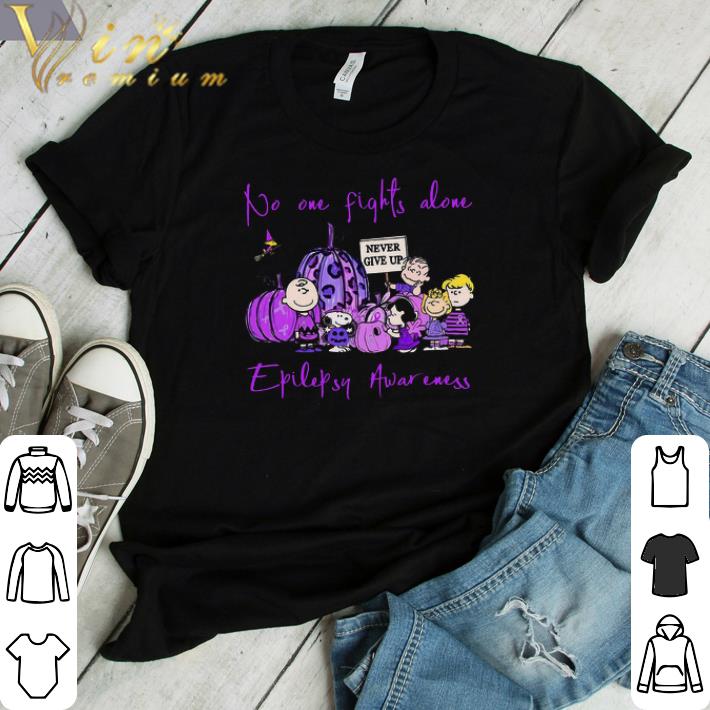 Funny Halloween The Peanut No One Fights Alone Never Give Up Epilepsu Awareness shirt