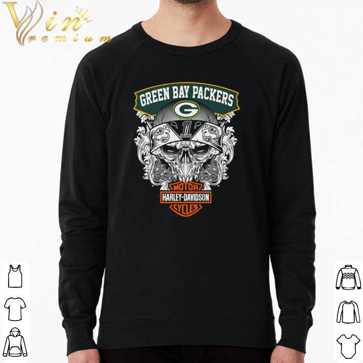 730dcc1a nice green bay packers motor harley davidson cycles skull shirt 4 - Nice Green Bay Packers Motor Harley Davidson Cycles skull shirt