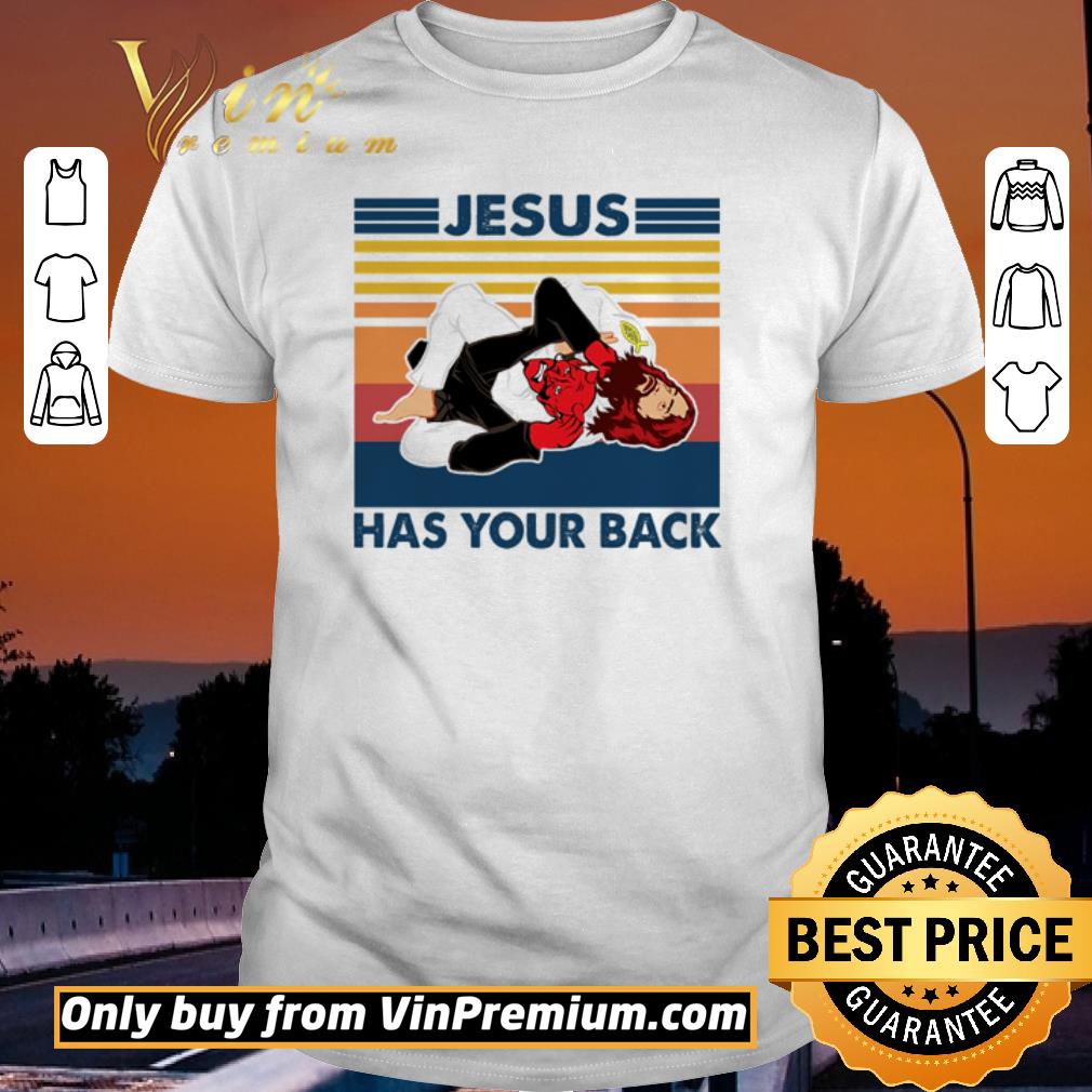 Pretty Jiu Jitsu Jesus has your back vintage shirt