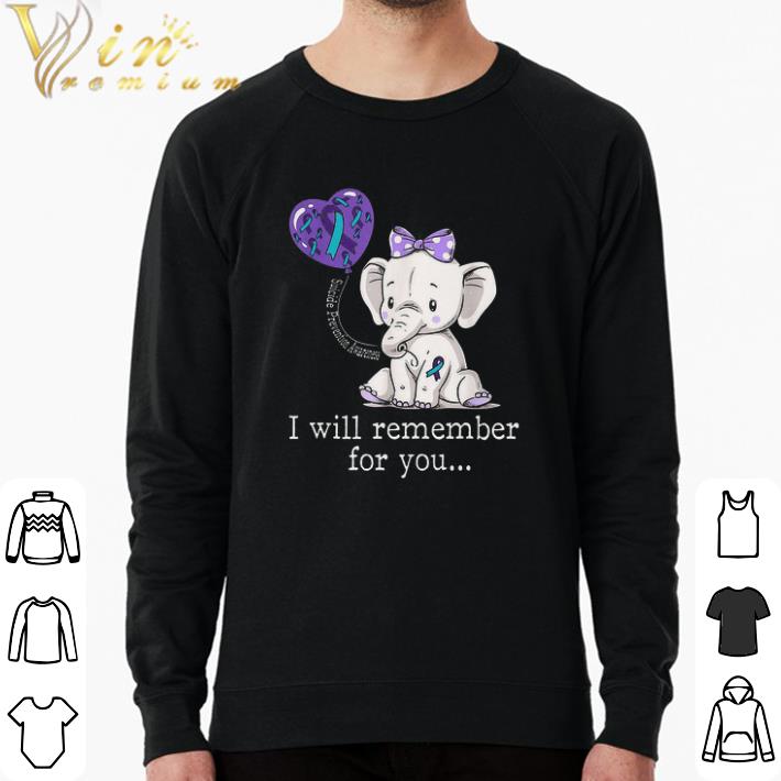 b7091ece pretty suicide prevention awareness elephant i will remember for you shirt 4 - Pretty Suicide Prevention Awareness Elephant I Will Remember For You shirt