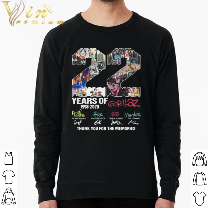 Premium 22 Years Of 1998 2020 Gorillaz Thank You For The Memories Signatures shirt bac76e77 premium 22 years of 1998 2020 gorillaz thank you for the memories signatures shirt 4 - Premium 22 Years Of 1998 2020 Gorillaz Thank You For The Memories Signatures shirt