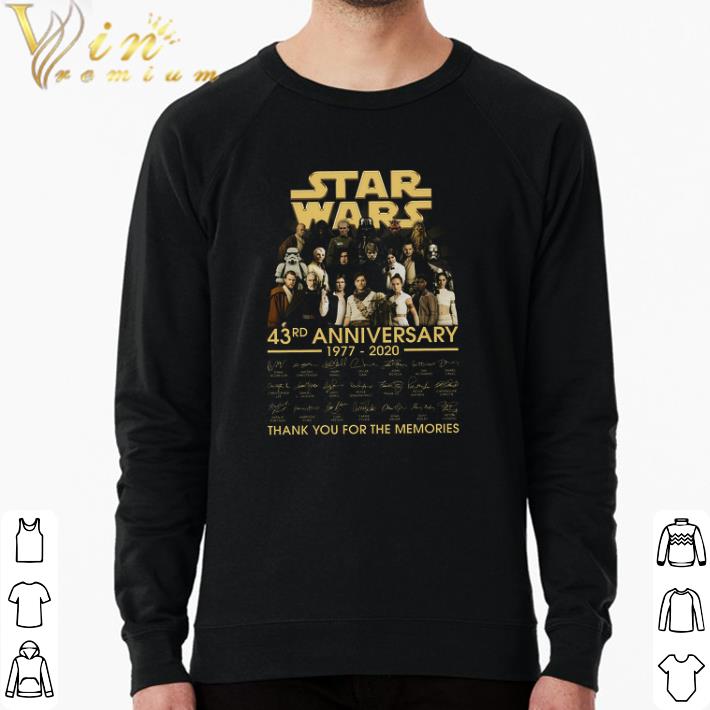 Awesome Star Wars 43rd Anniversary 1977 2020 Signature Thank You For The Memories shirt bfdb43c8 awesome star wars 43rd anniversary 1977 2020 signature thank you for the memories shirt 4 - Awesome Star Wars 43rd Anniversary 1977 2020 Signature Thank You For The Memories shirt