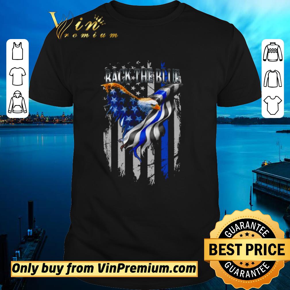 Premium Eagle back the blue American flag shirt