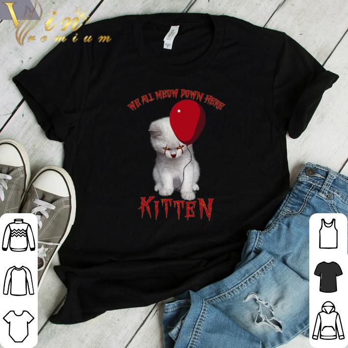 Halloween Cat We All Meow Down Here Kitten shirt