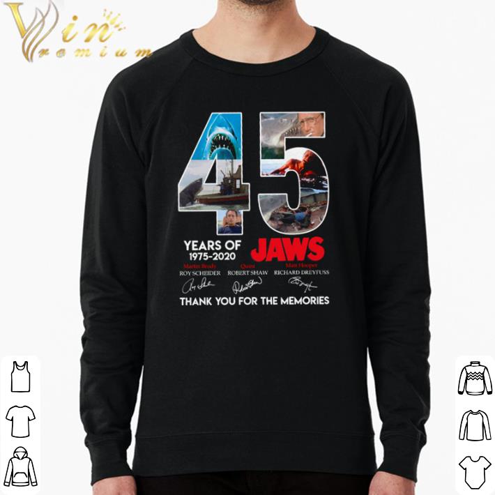 f092c96b awesome jaws 45 years of 1975 2020 signatures thank you for the memories shirt 4 - Awesome Jaws 45 years of 1975 2020 signatures thank you for the memories shirt