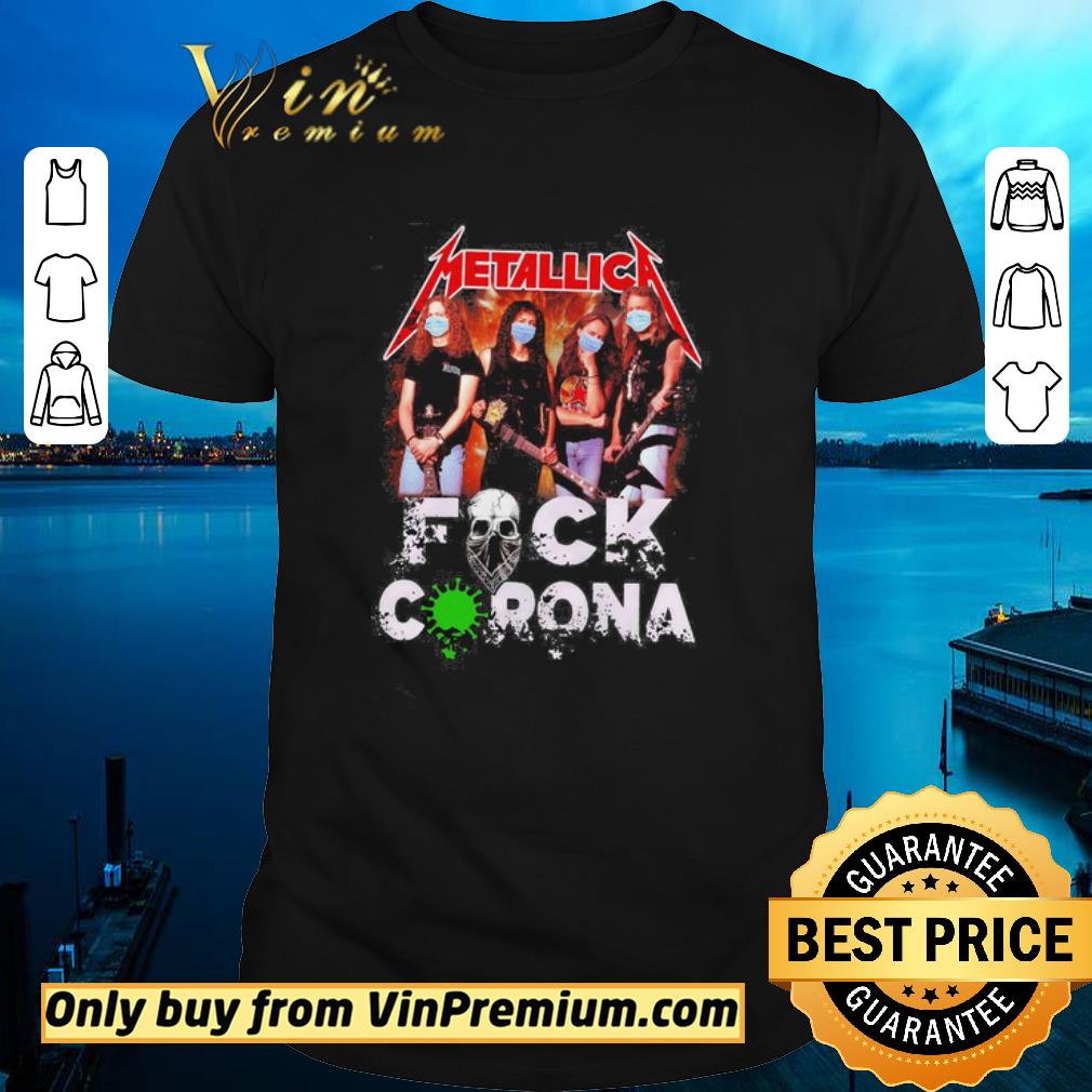 Top Metallica face mask fuck corona shirt