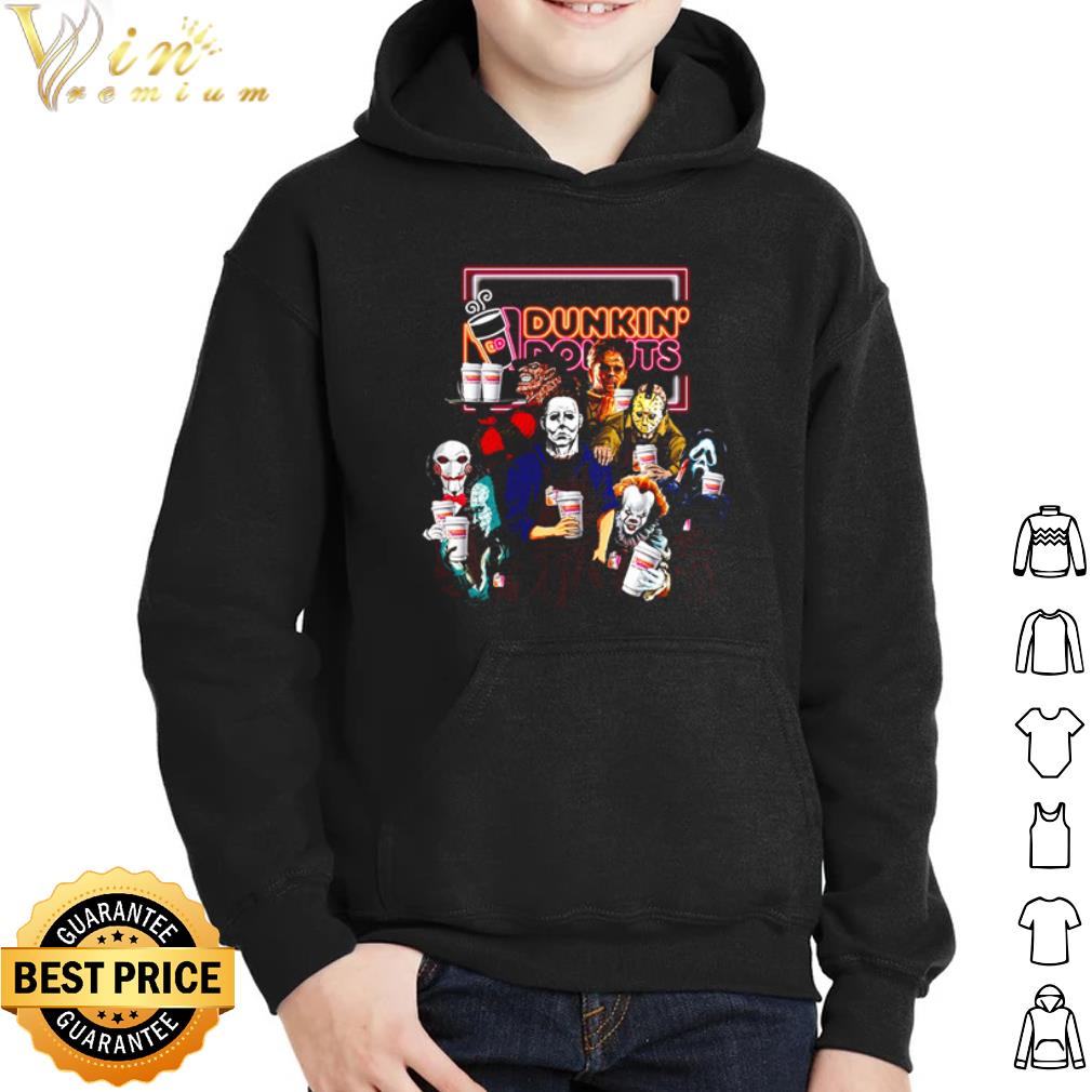 107e2bf8 horror characters drink dunkin donuts shirt 4 - Horror characters drink Dunkin Donuts shirt