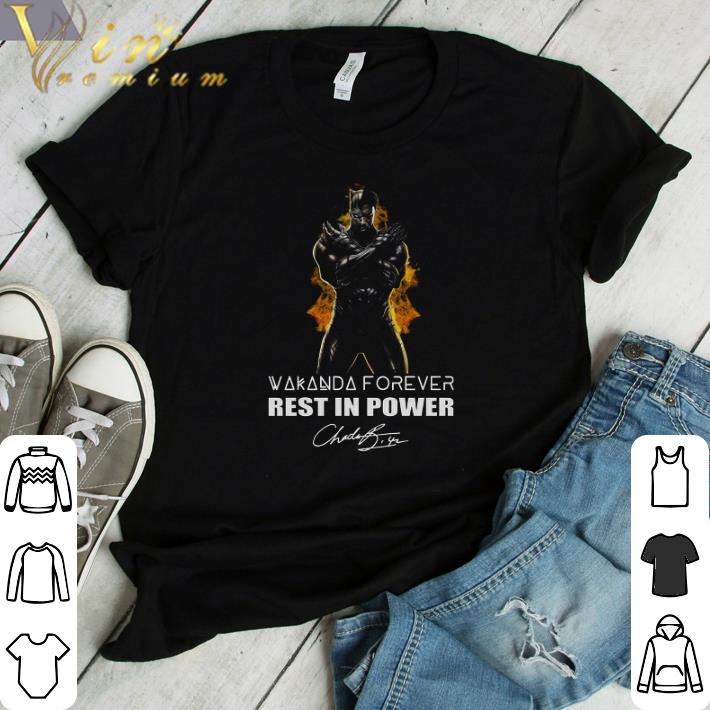 Funny Chadwick Boseman Wakanda Forever Rest In Power Signature shirt