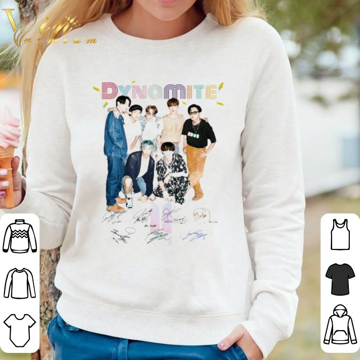 4c0b7927 hot dynamite bts band members signatures shirt 4 - Hot Dynamite bts band members signatures shirt