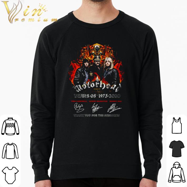 7f44aeef top motorhead tribute 45 years of 1975 2020 signatures thank you for the memories shirt 4 - Top Motorhead tribute 45 years of 1975 2020 signatures thank you for the memories shirt